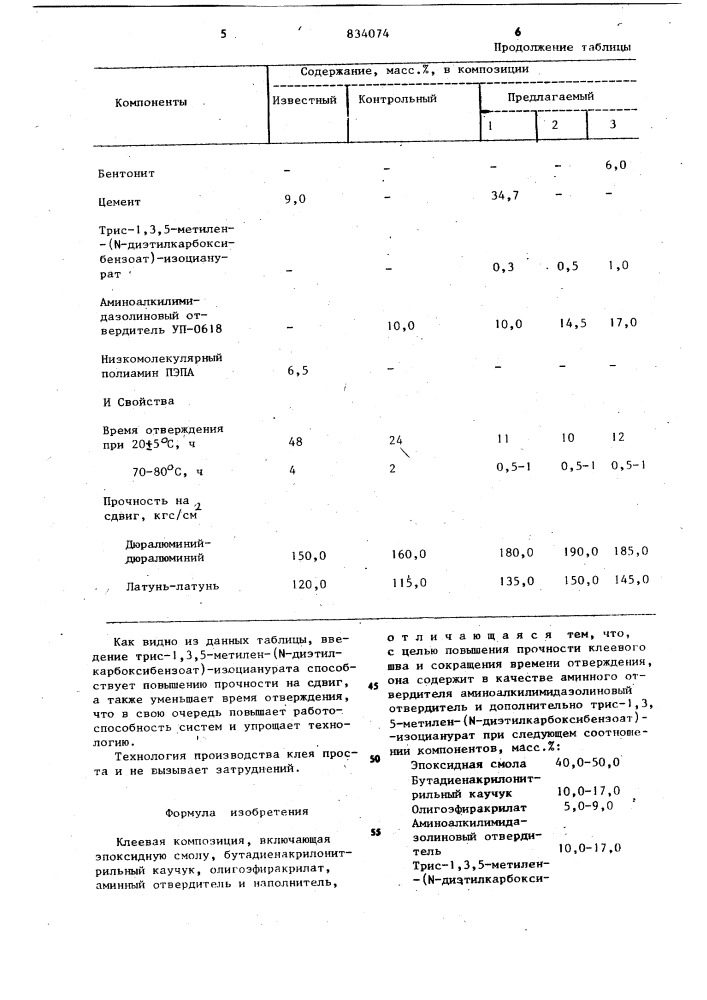 Клеевая композиция (патент 834074)