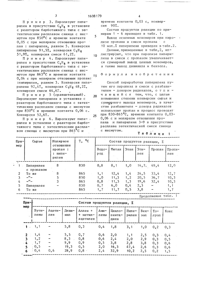 Способ переработки пиперилена (патент 1608179)