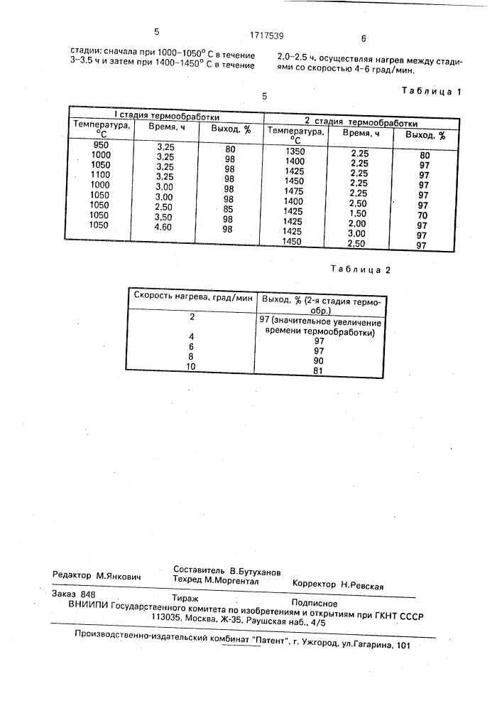 Способ получения карбида вольфрама (патент 1717539)