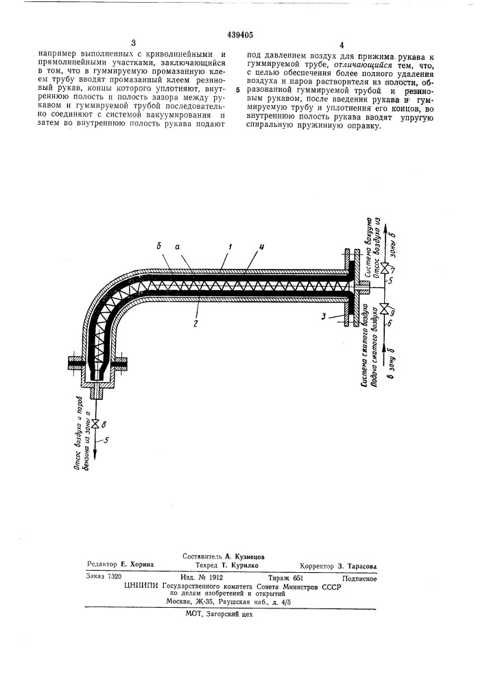 Способ гуммирования металлических труб (патент 439405)