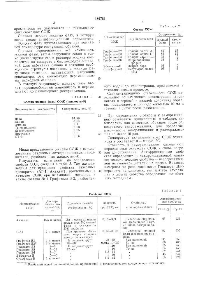 Смазочно-охлаждающая жидкость для обработки металлов давлением (патент 489781)