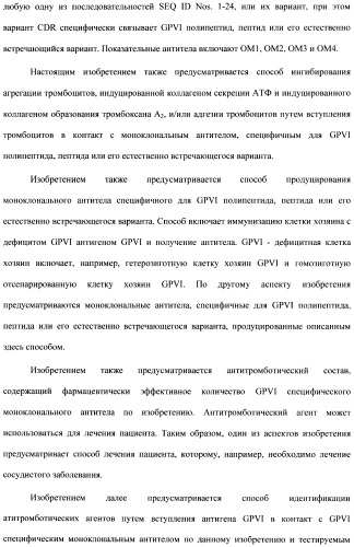 Антитела к гликопротеину vi и способы продуцирования и использования этих антител (патент 2407752)