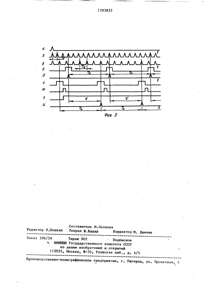 Формирователь интервалов времени (патент 1293833)