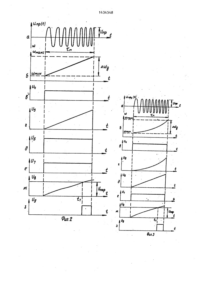 Устройство для распознавания импульсных сигналов с внутриимпульсной модуляцией (патент 1434548)