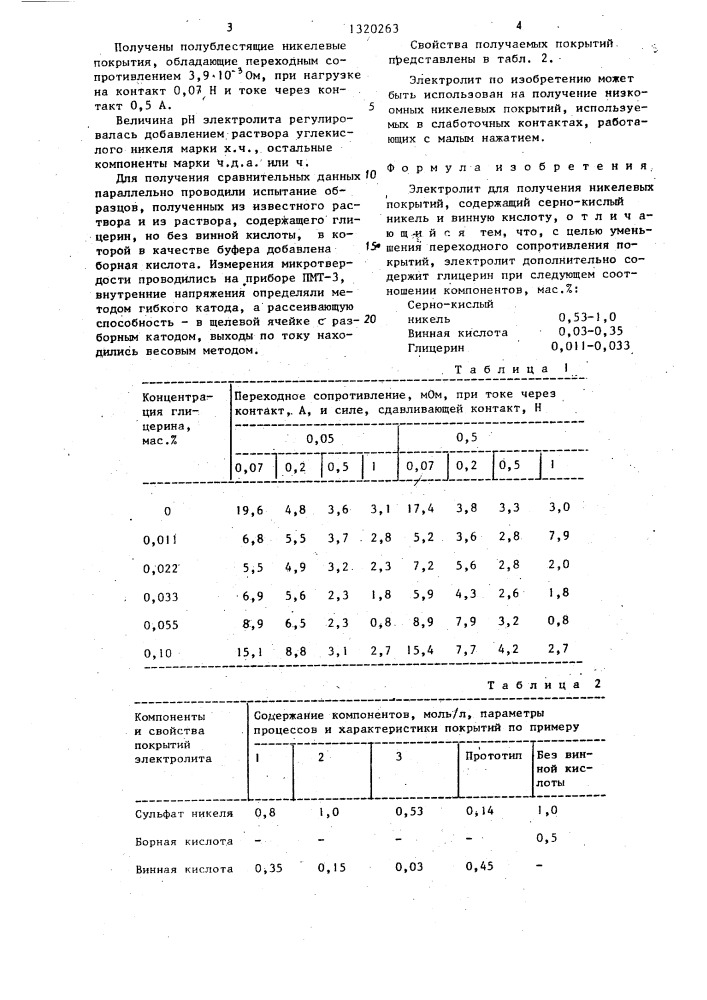 Электролит для получения никелевых покрытий (патент 1320263)