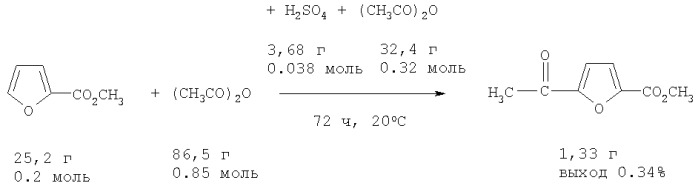 Способ получения метилового эфира 5-ацетилфуран-2-карбоновой кислоты (патент 2404173)