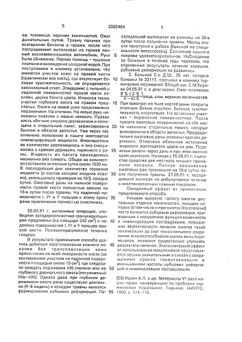 Способ лечения изолированных ожогов дистальных отделов конечностей (патент 2002464)