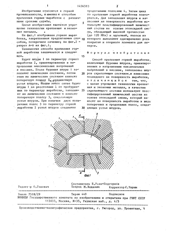 Способ крепления горной выработки (патент 1456593)