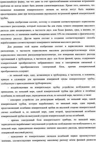 Кориолисов массовый расходомер, способ измерения массового расхода протекающей в трубопроводе среды, применение массового расходомера и способа измерения массового расхода протекающей в трубопроводе среды (патент 2339916)