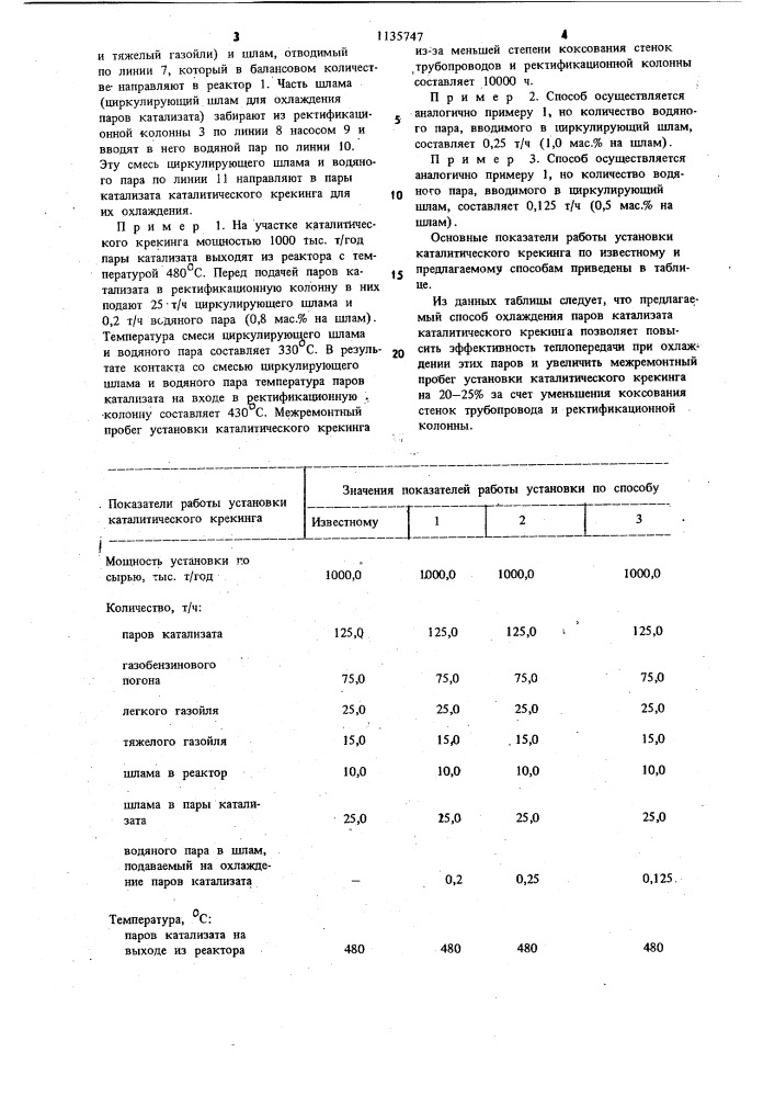 Способ охлаждения паров катализата каталитического крекинга (патент 1135747)
