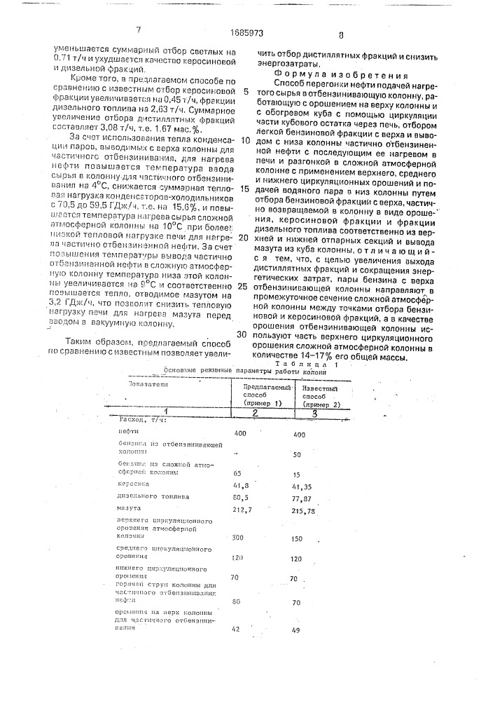 Способ перегонки нефти (патент 1685973)