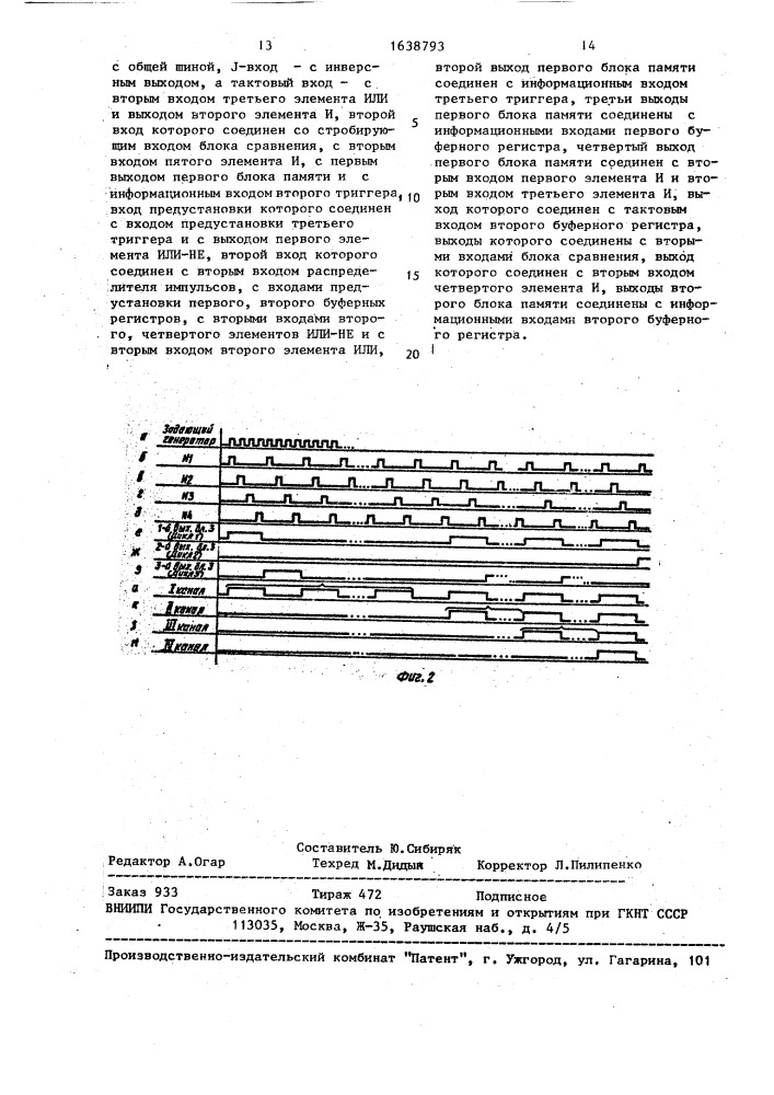 Многоканальный программируемый генератор импульсов (патент 1638793)