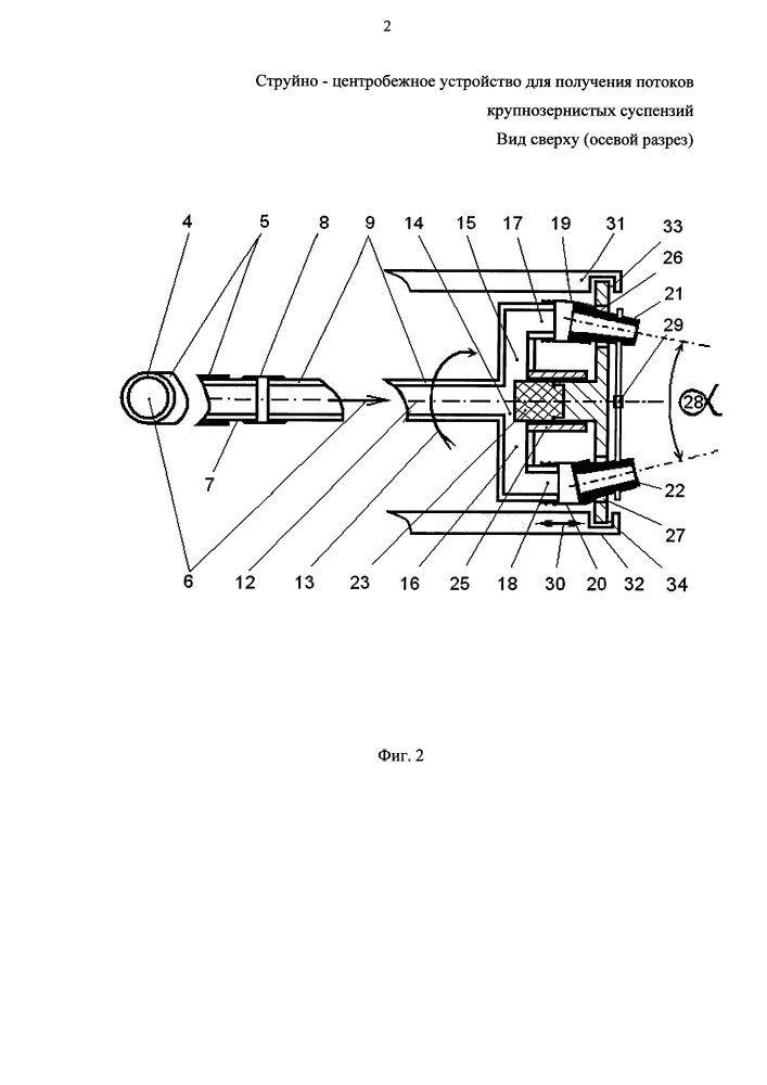 Струйно-центробежный способ получения потоков крупнозернистых суспензий (патент 2642790)