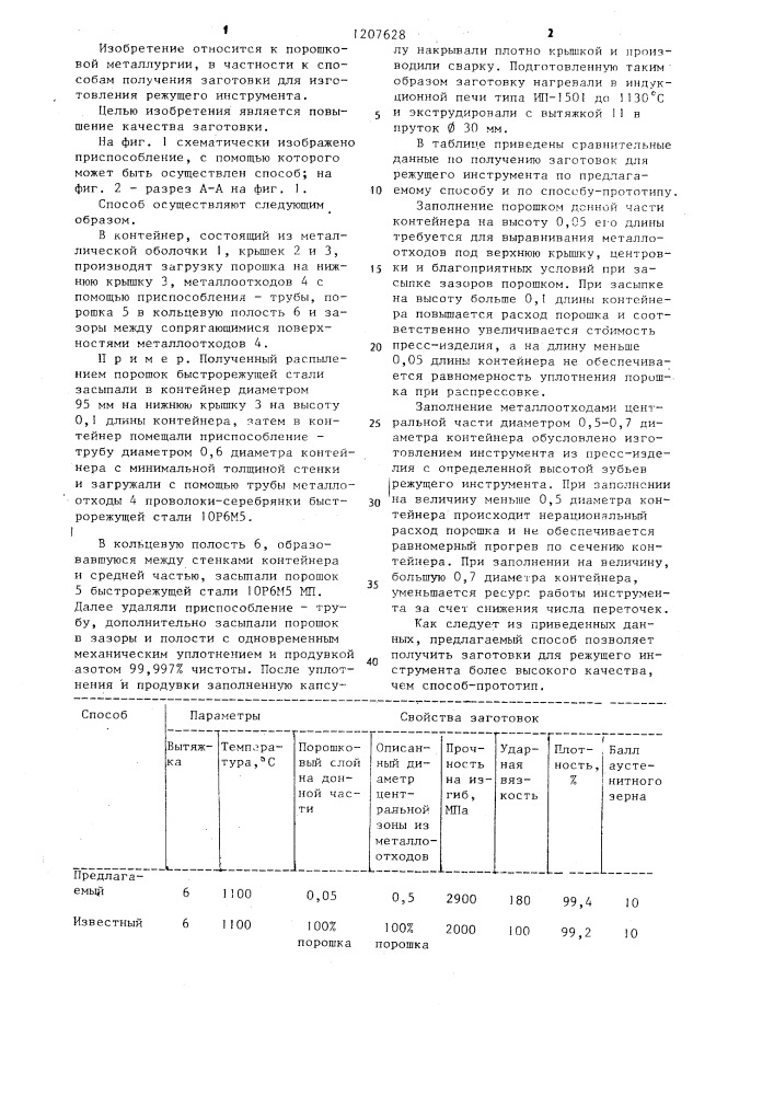 Способ получения заготовки,преимущественно,для режущего инструмента (патент 1207628)