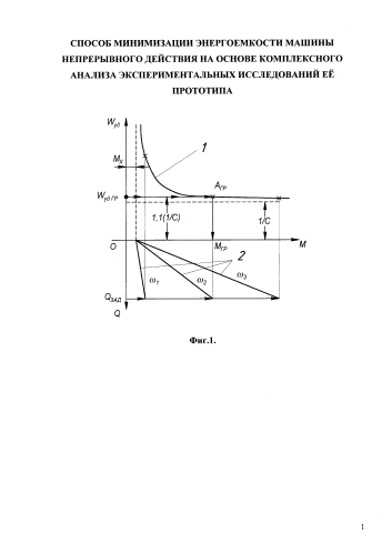 Способ минимизации энергоемкости машины непрерывного действия на основе комплексного анализа экспериментальных исследований её прототипа (патент 2580403)