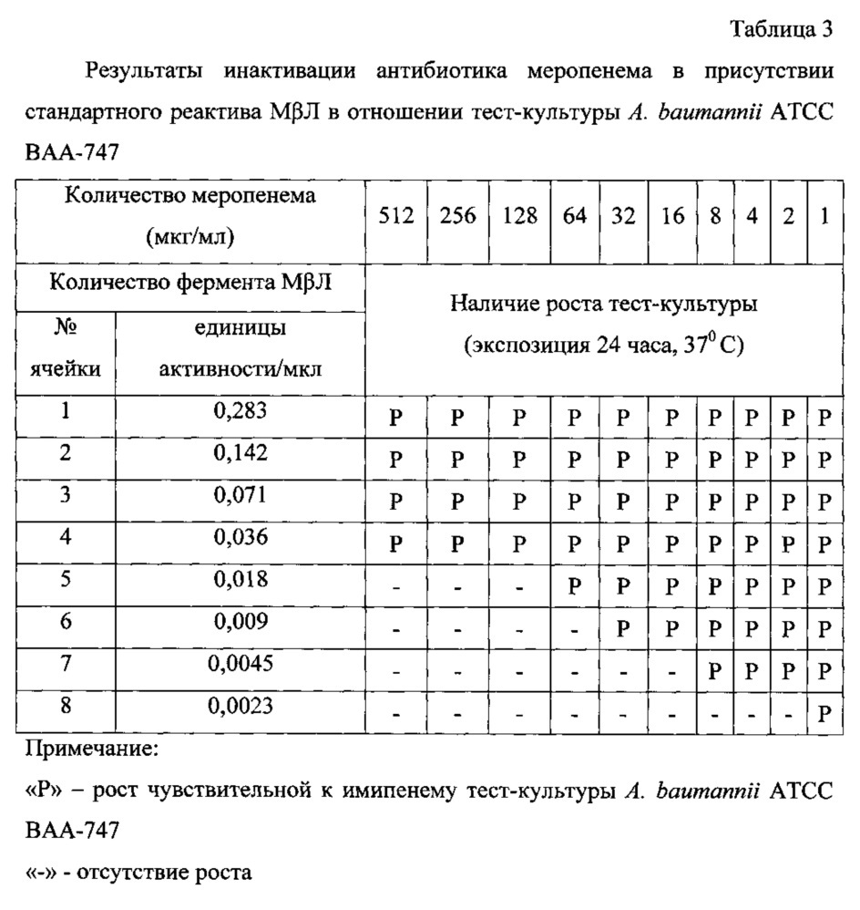 Антимикробная комбинация в отношении устойчивых к карбапенемам грамотрицательных бактерий вида pseudomonas aeruginosa, продуцирующих металло-β-лактамазу (патент 2618433)