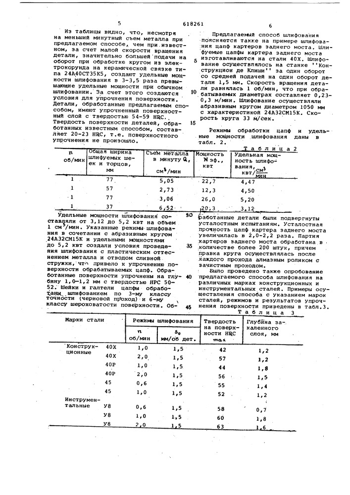 Способ шлифования (патент 618261)