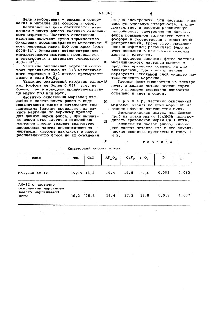 Способ изготовления марганцевых плавленных флюсов (патент 636063)