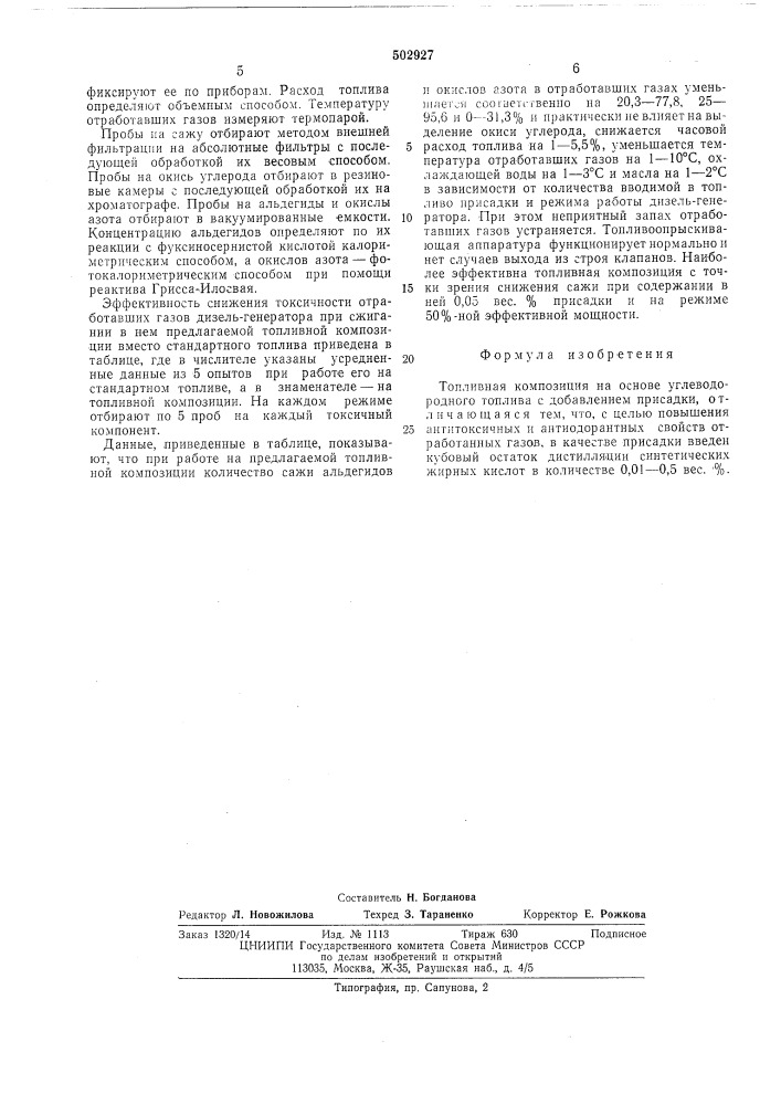 Топливная композиция (патент 502927)
