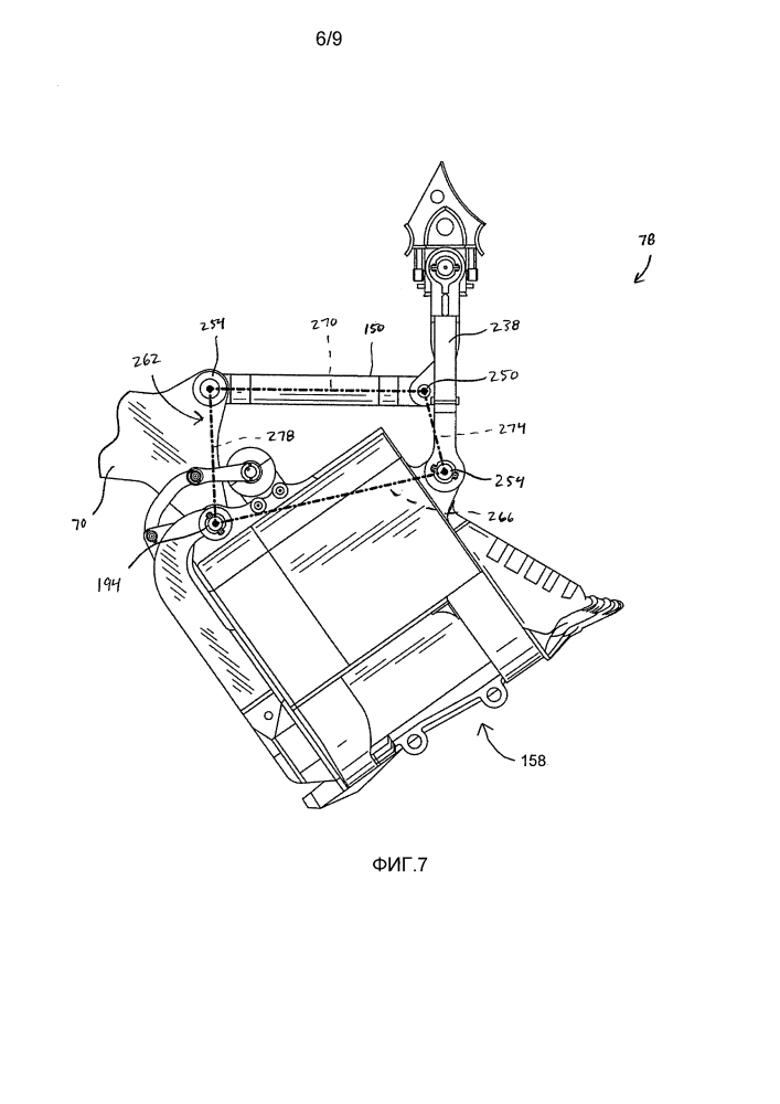 Экскаватор с пассивным регулированием наклона (варианты) и узел ковша экскаватора (варианты) (патент 2606722)