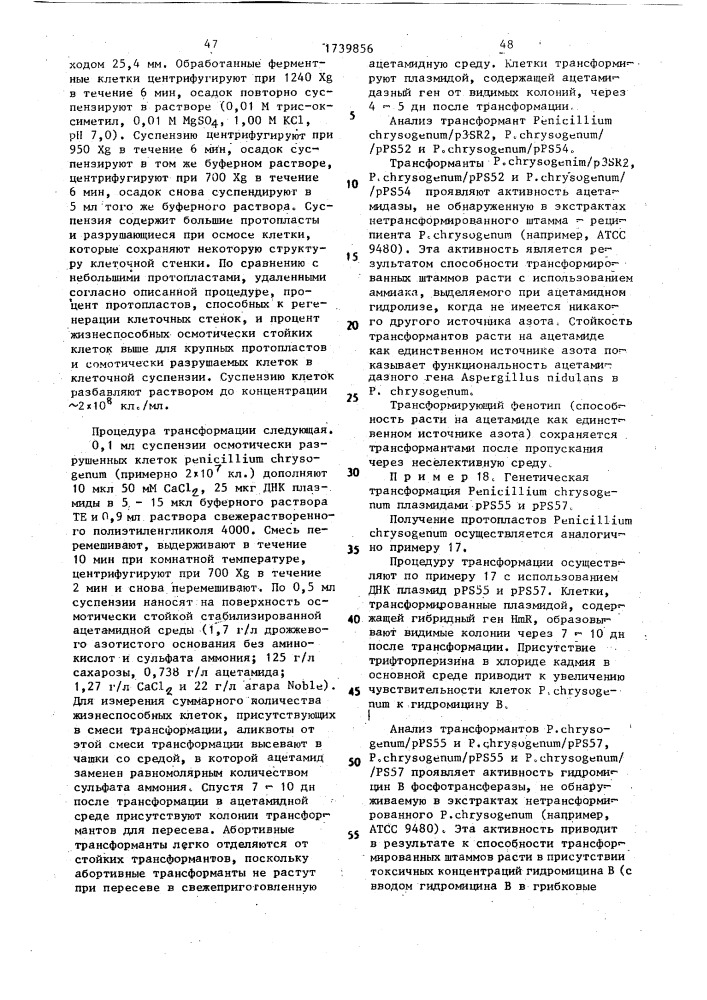 Способ конструирования рекомбинантной плазмидной днк, кодирующей фермент деацетоксицефалоспорин с синтетазу/деацетилцефалоспорин с синтетазу (патент 1739856)