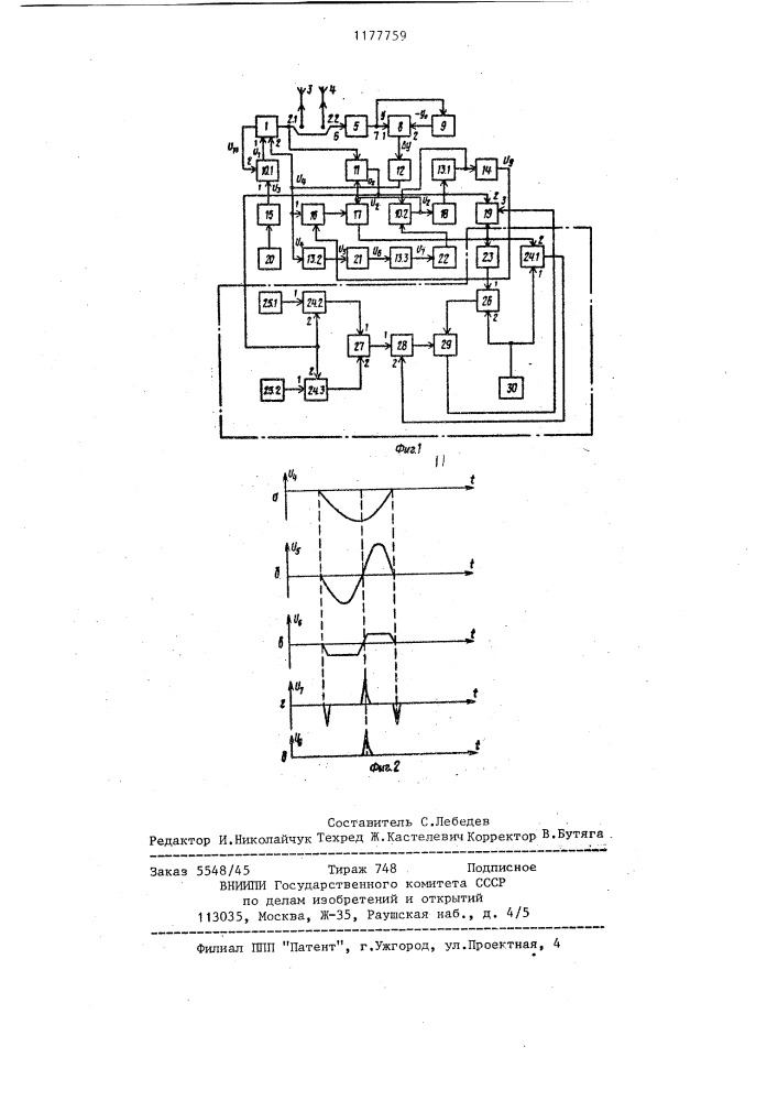 Устройство для измерения восприимчивости и частотной избирательности каналов радиоприемника к побочным составляющим несущей частоты (патент 1177759)