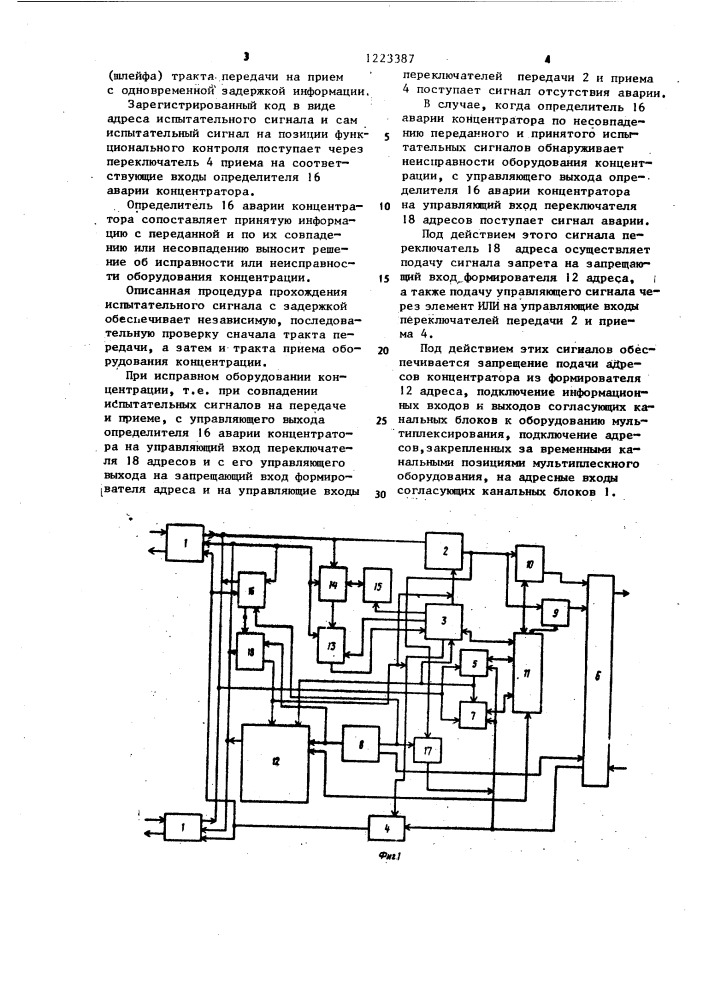 Многоканальное устройство для передачи и приема дискретной информации (патент 1223387)