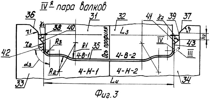 Валки передних клетей профилегибочного стана и способ формовки профиля в технологическом переходе для изготовления шины карниза (патент 2317872)