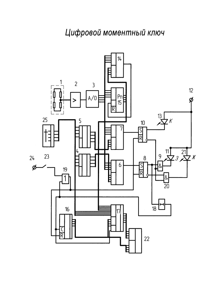 Цифровой моментный ключ (патент 2632053)