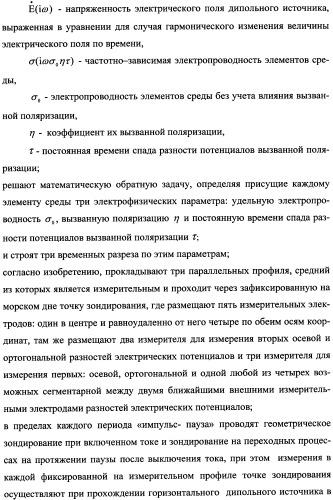 Способ морской геоэлектроразведки с фокусировкой электрического тока (варианты) (патент 2351958)