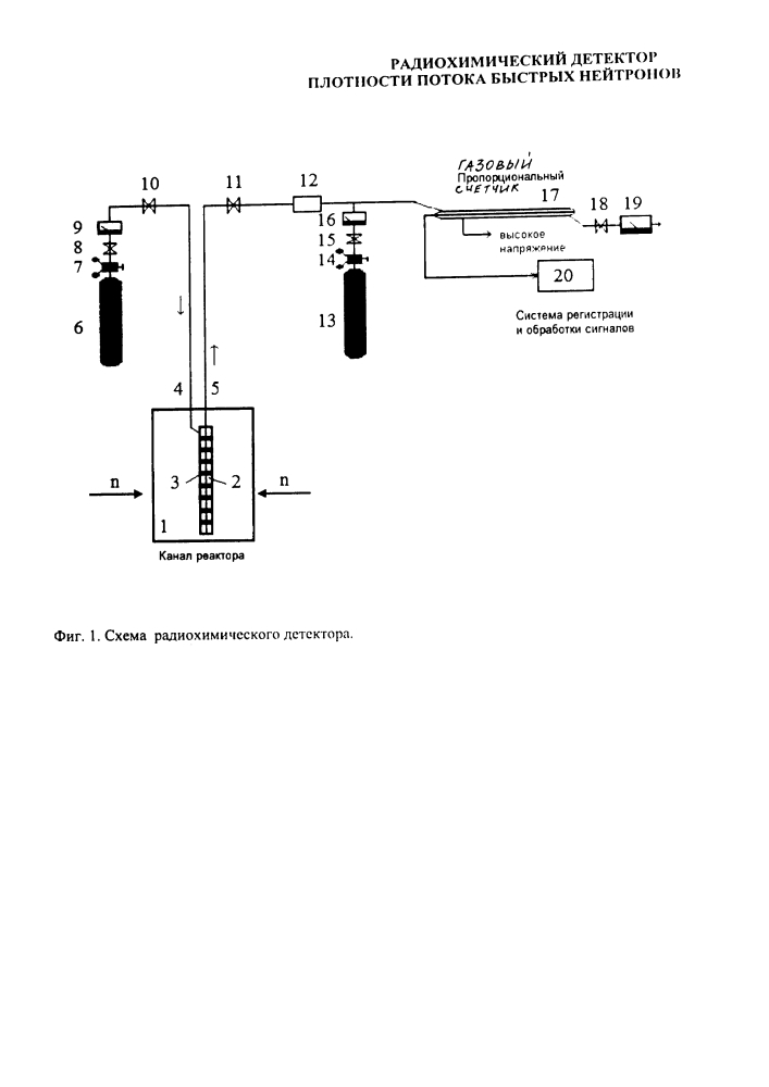 Радиохимический детектор плотности потока быстрых нейтронов (патент 2620196)