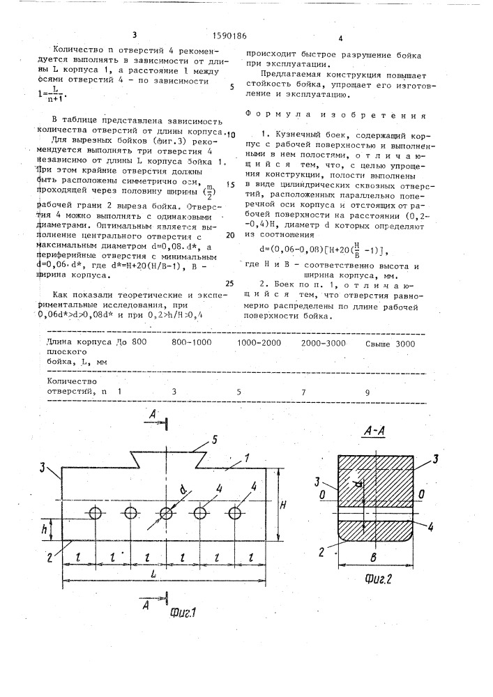 Кузнечный боек (патент 1590186)