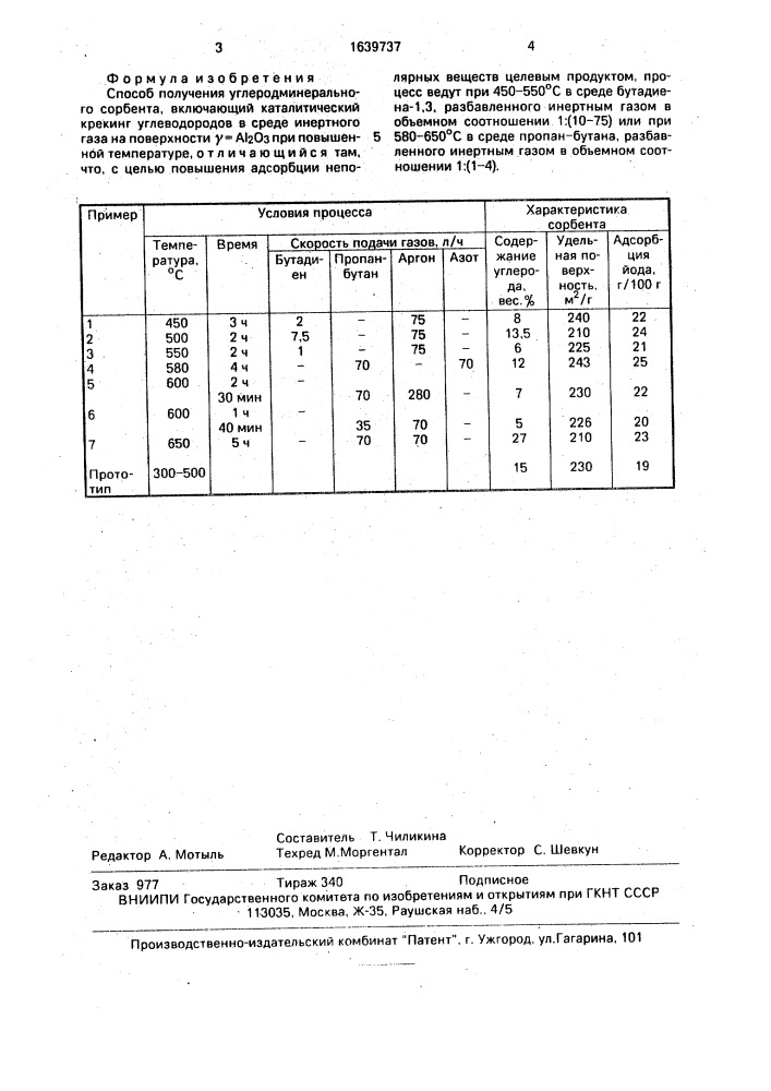 Способ получения углеродминерального сорбента (патент 1639737)