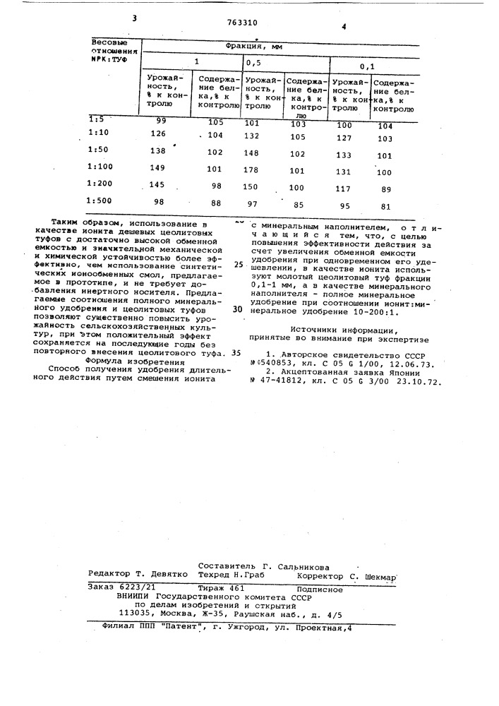 Способ получения удобрения длительного действия (патент 763310)