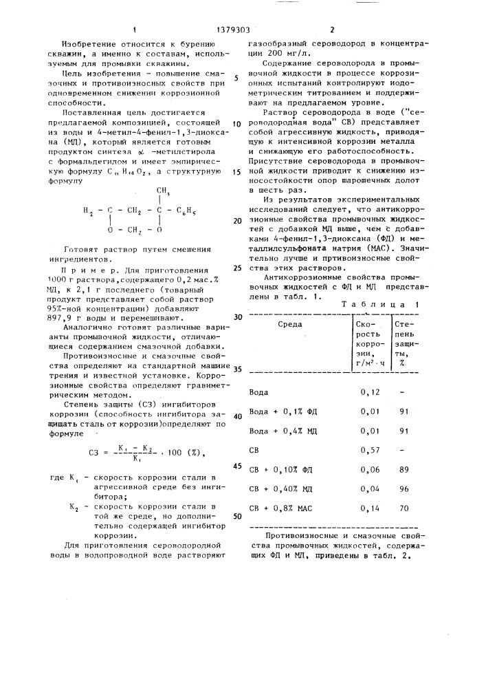 Промывочная жидкость (патент 1379303)