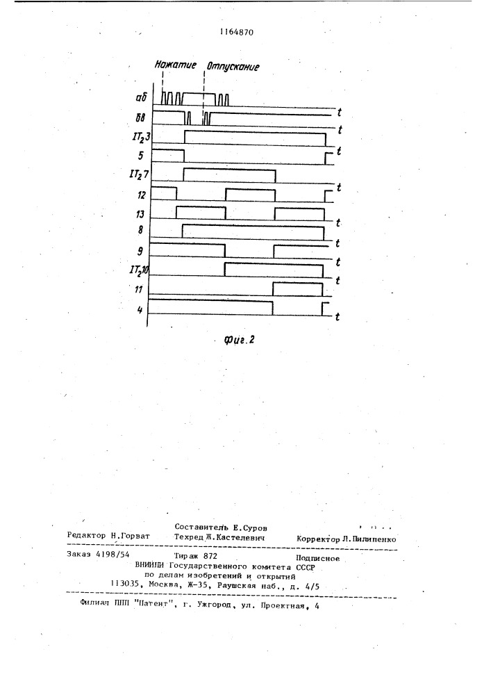 Многоканальный формирователь одиночных импульсов (патент 1164870)