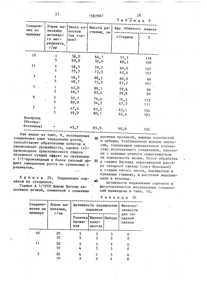 Способ получения (+) или (-) производных триазолилового спирта (патент 1582987)