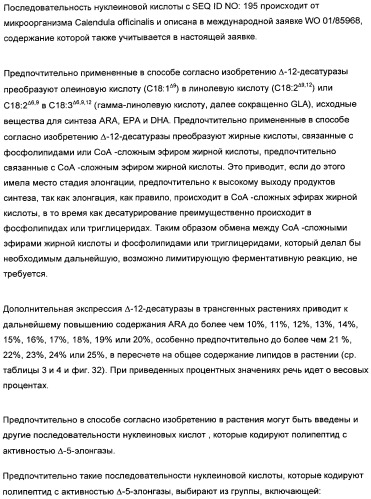 Способ получения полиненасыщенных жирных кислот в трансгенных растениях (патент 2449007)