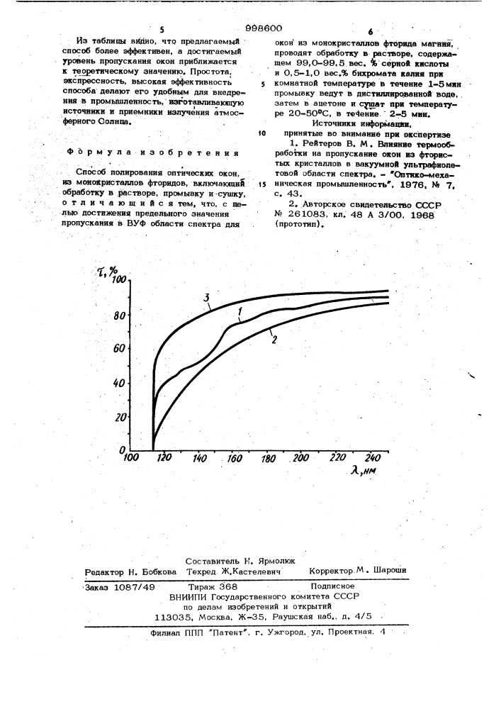 Способ полирования оптических окон (патент 998600)