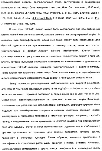 Выделенный полипептид, связывающий рецептор zalpha11-лиганда (варианты), кодирующий его полинуклеотид (варианты), вектор экспрессии (варианты) и клетка-хозяин (варианты) (патент 2346951)