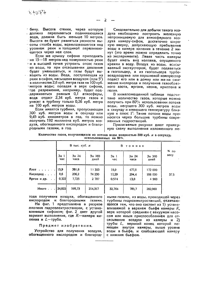 Устройство для получения воздуха, обогащенного кислородом и благородными газами (патент 37077)