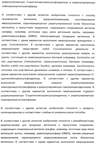 Применение диметилдисульфида для продукции метионина микроорганизмами (патент 2413001)