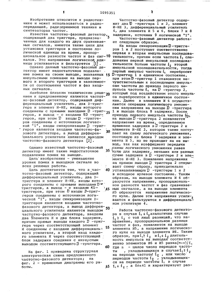 Частотно-фазовый детектор (патент 1095351)