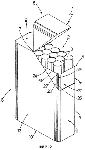Жесткая сигаретная пачка с шарнирной крышкой (патент 2252906)