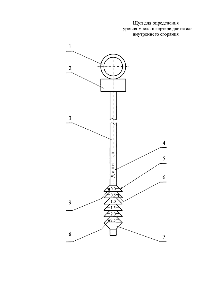 Щуп для определения уровня масла в картере двигателя внутреннего сгорания (патент 2625540)