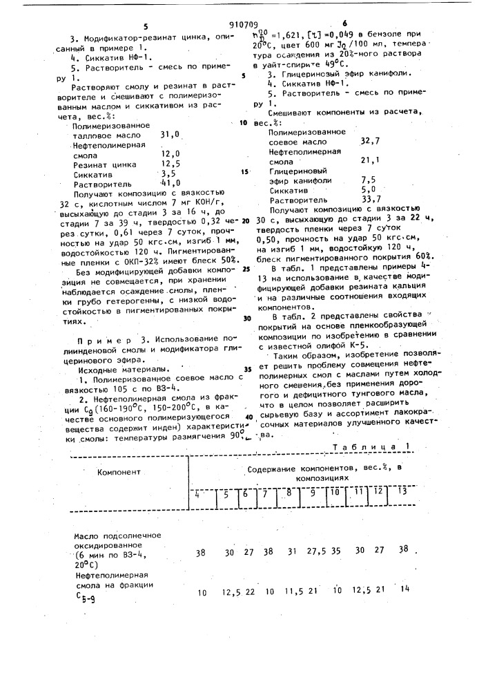 Пленкообразующая композиция (патент 910709)