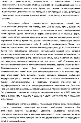 Композиции подсластителя, обладающие повышенной степенью сладости и улучшенными временными и/или вкусовыми характеристиками (патент 2459435)