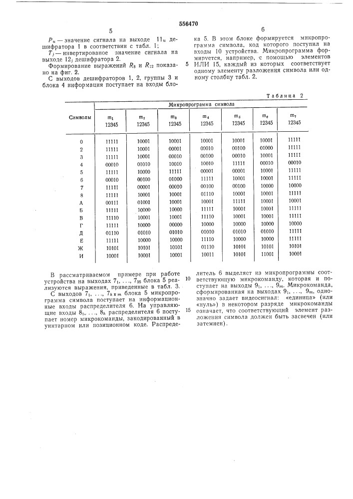 Устройство для формирования видеосигналов на экране электронно-лучевой трубки (патент 556470)