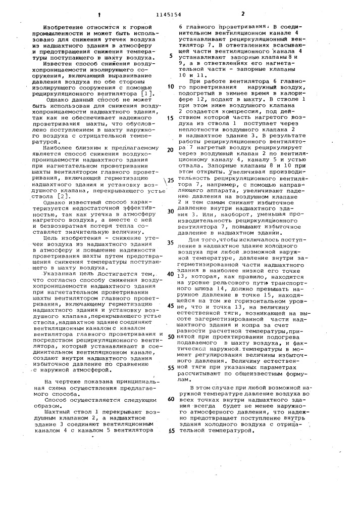 Способ снижения воздухопроницаемости надшахтного здания (патент 1145154)