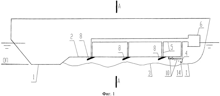 Судно с воздушной каверной на днище (патент 2530905)